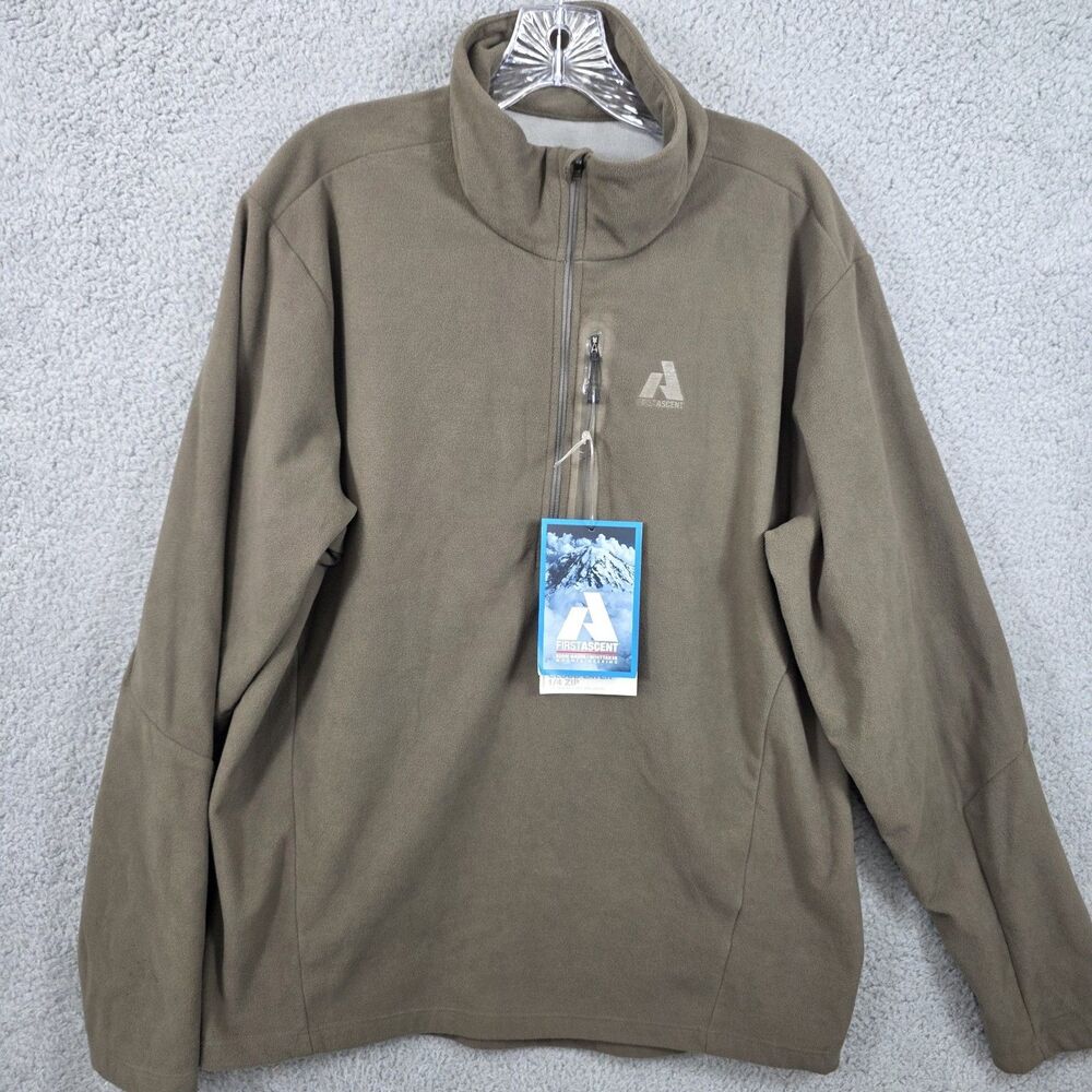NWT Eddie Bauer First Ascent Men’s Brown Cloud Layer 1/4 Zip Pullover Size XL